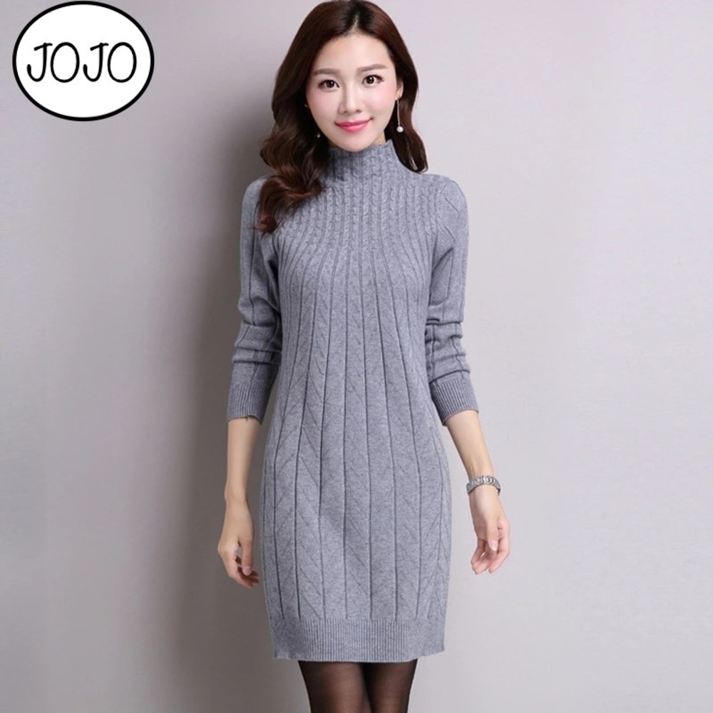 New Style Autumn Winter Sweater Knotted Dresses